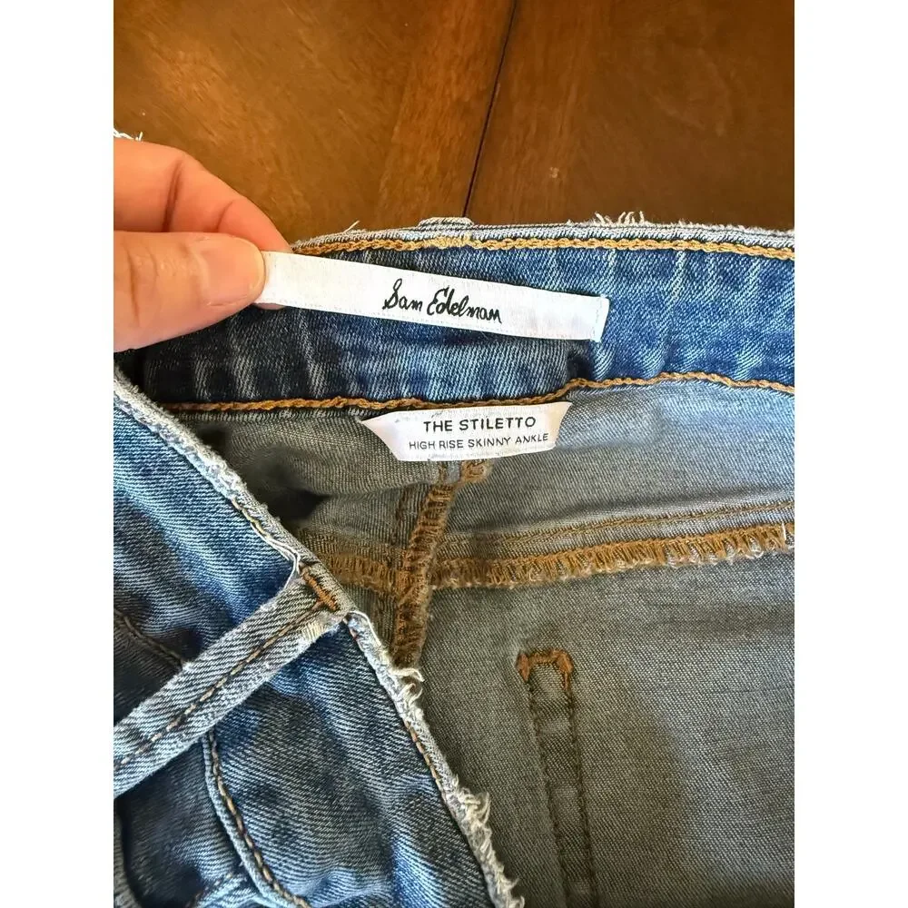 Lot of 2 Sam Edelman The Stiletto High Rise Skinny Jeans 29 Blue Stretch Casual